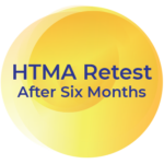 Hair Tissue Mineral Retest after six months on a yellow circle background